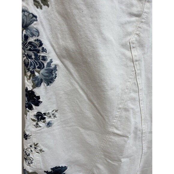 Free People X Driftwood Bluebell Fleur White Floral Embroidery Maxi Skirt Sz 27 - Picture 5 of 12